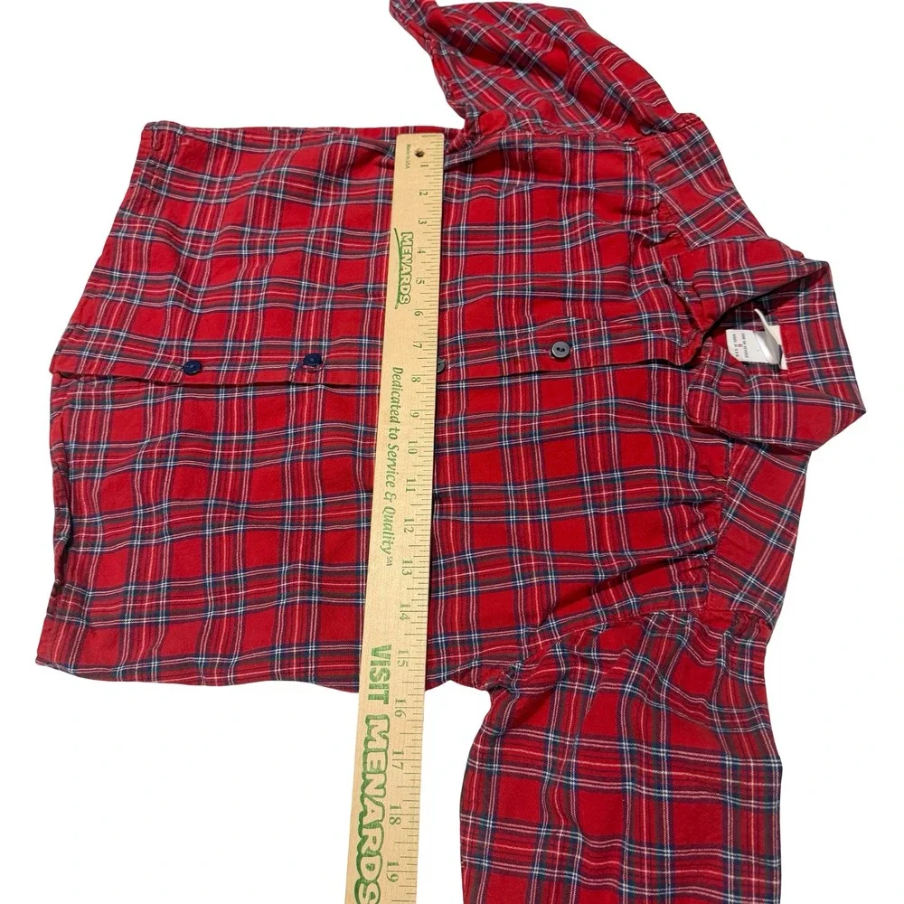 Vintage OshKosh Bgosh Girls 3pc Red Plaid Shirt Denim Jeans Skirt Set Size 6 USA